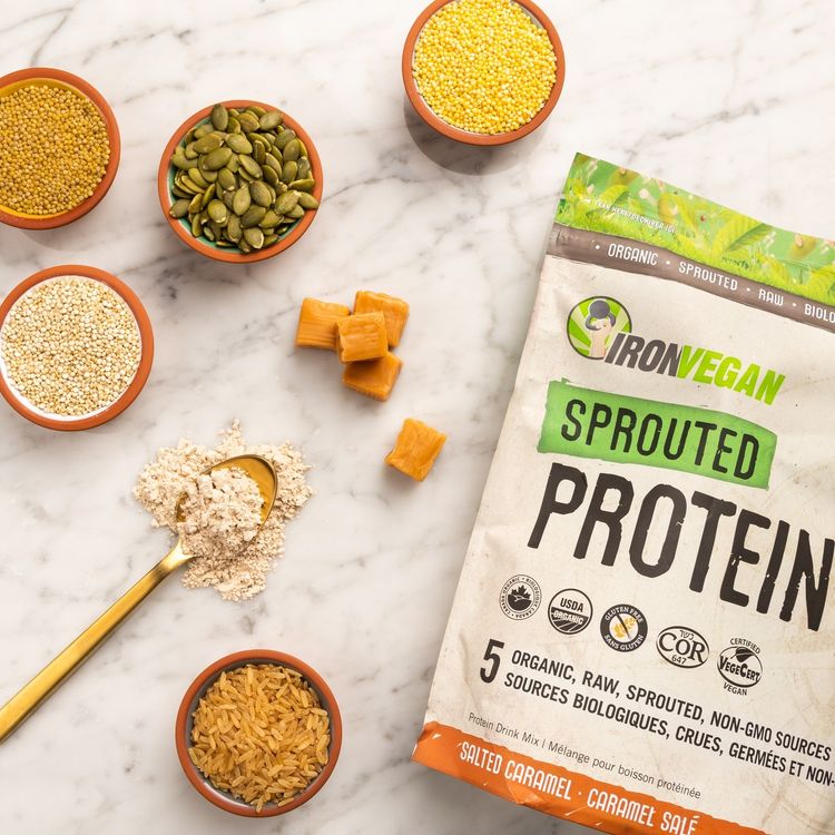 Iron Vegan, Sprouted Protein, Salted Caramel, 500g