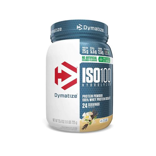 Dymatize, ISO100, Hydrolyzed Protein Powder, 100% Whey Protein Isolate, Gourmet Vanilla, 725g