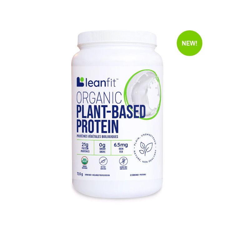加拿大LeanFit有机植物蛋白粉 715克 原味 修复重建肌肉 零糖 含3.7克BCAA