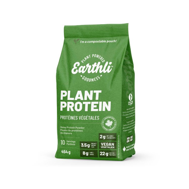 加拿大Earthli火麻仁植物蛋白粉 454克 每份含22克植物蛋白 易消化 不胀气