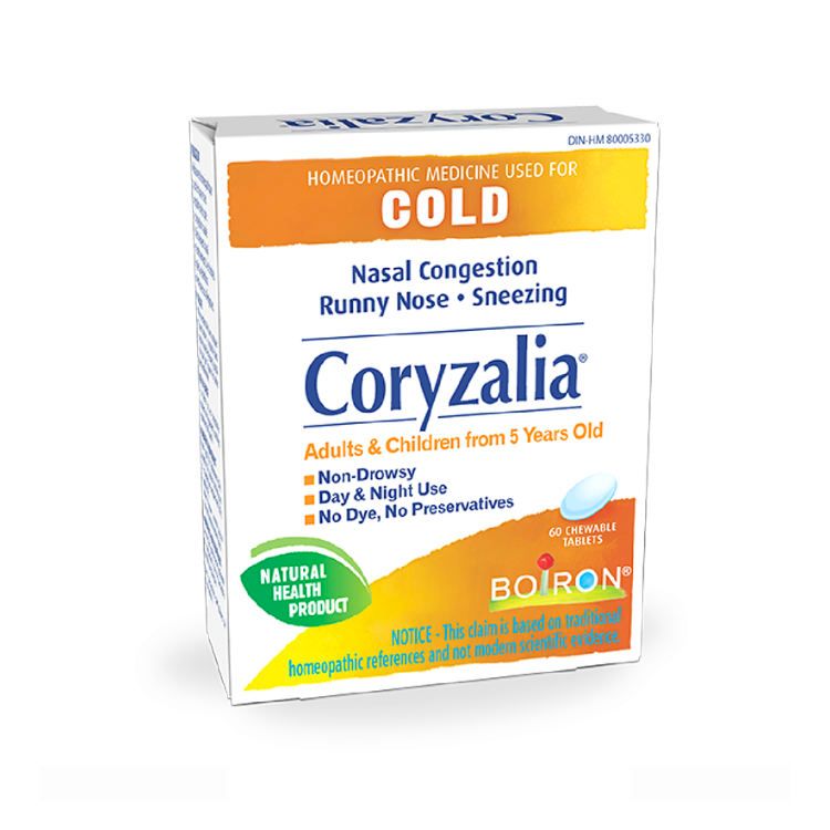 加拿大Boiron Coryzalia顺势疗法感冒片 60片 改善感冒及感冒引起的鼻塞流鼻涕等症状
