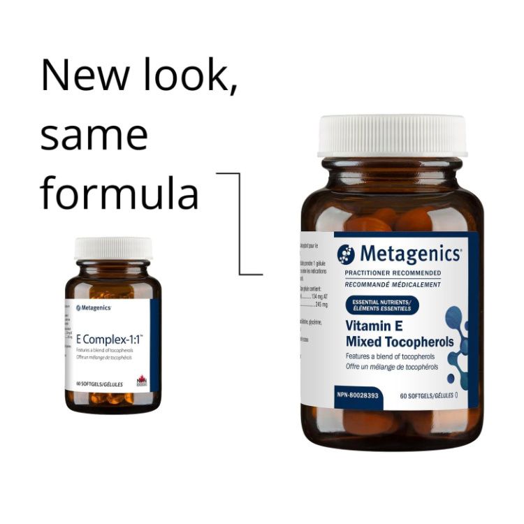 美国Metagenics混合生育酚维生素E胶囊 60粒 α-与γ-生育酚1:1比例 清除体内自由基