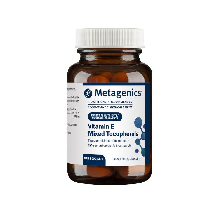 美国Metagenics混合生育酚维生素E胶囊 60粒 α-与γ-生育酚1:1比例 清除体内自由基