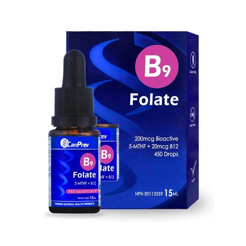 CanPrev, Vitamin B9, Folate Drops, 15ml