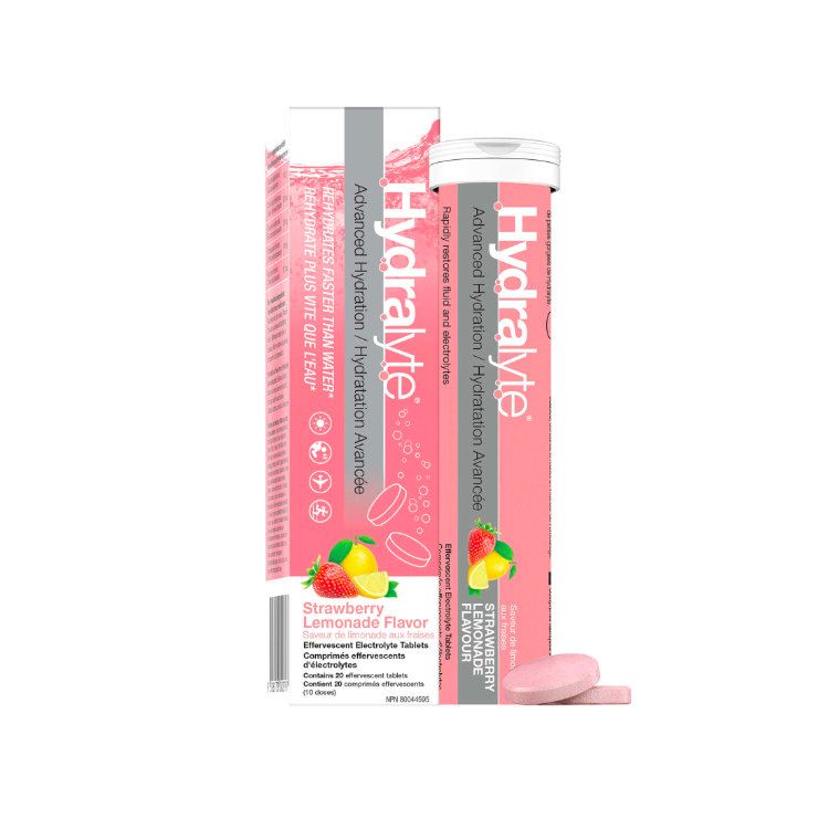 Buy Hydralyte, Effervescent Electrolytes, Strawberry Lemonade, 20