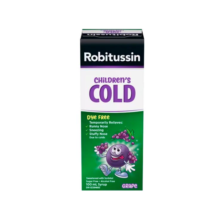 Robitussin惠菲宁儿童感冒糖浆 100毫升 葡萄味 适用6～12岁儿童 缓解流鼻涕/打喷嚏/鼻塞