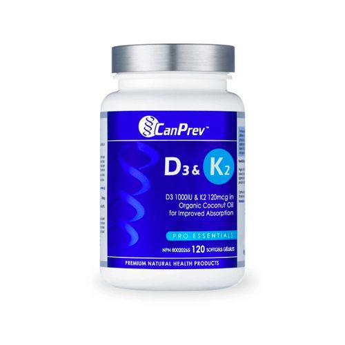CanPrev, Vitamin D3&K2, 120 Softgels