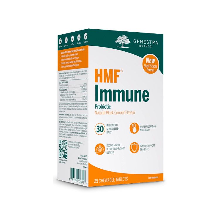 Genestra, HMF, Immune, Shelf-stable, 25 Chewable Tablets