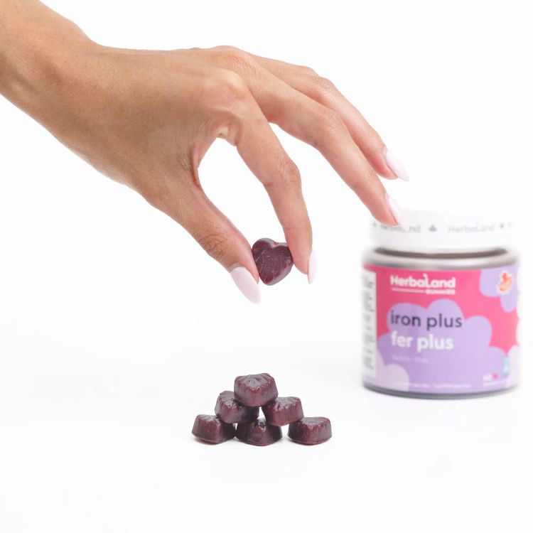 加拿大HerbaLand禾宝蓝强化补铁软糖 60粒 预防缺铁性贫血 促进红细胞形成