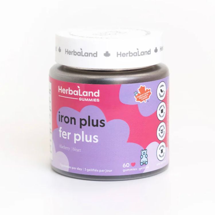 加拿大HerbaLand禾宝蓝强化补铁软糖 60粒 预防缺铁性贫血 促进红细胞形成