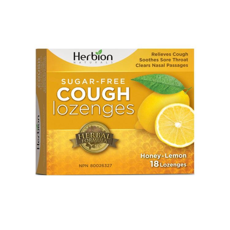 Herbion全天然止咳含片 无糖版蜂蜜柠檬味 18片 缓解各类咳嗽 喉咙痛及鼻塞