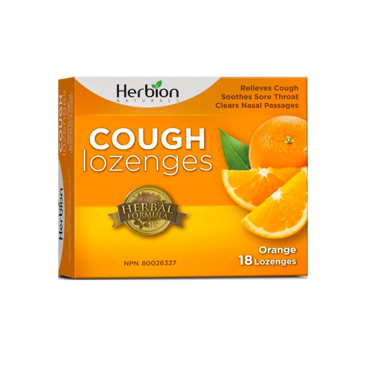 Herbion全天然止咳含片 桔子味 18片 缓解各类咳嗽 喉咙痛及鼻塞