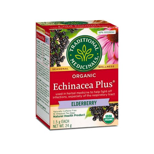 Traditional Medicinals, Organic Echinacea Plus Elderberry, 16 Bags
