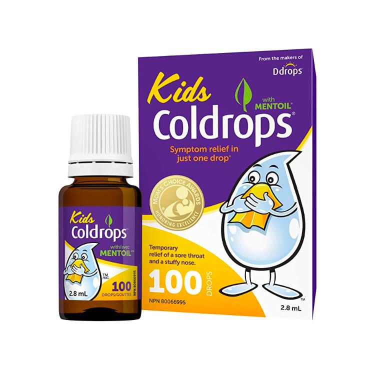 加拿大儿童Coldrops滴剂 100滴 适用5至12岁 缓解咳嗽/喉咙痛/鼻塞