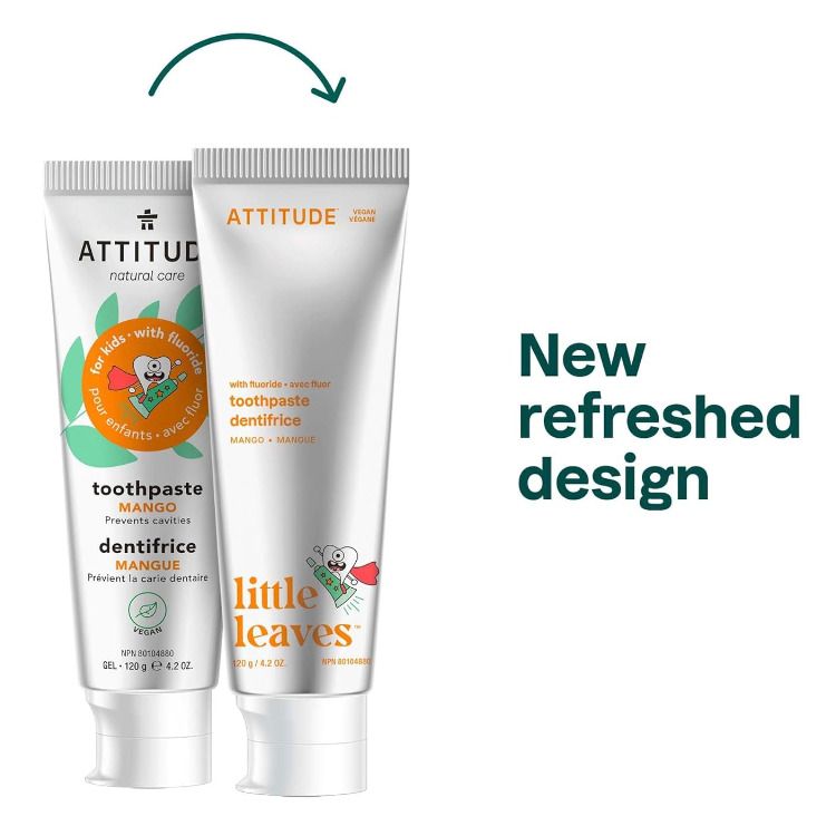Attitude, Kids Toothpaste, with Fluoride, Mango, 120g
