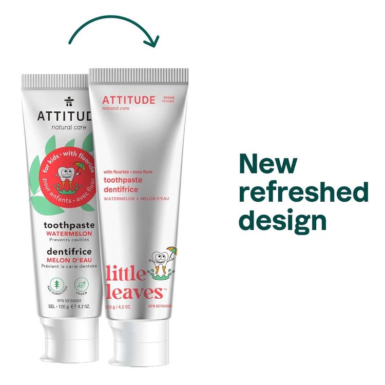 Attitude, Kids Toothpaste, with Fluoride, Watermelon, 120g