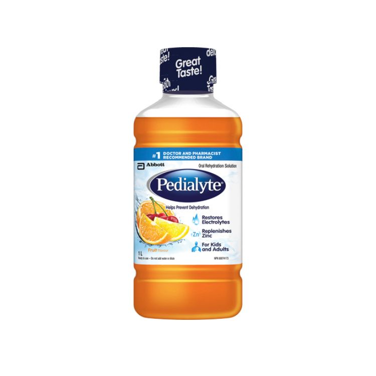 美国Pedialyte液体电解质溶液 水果味/1升装 1岁以上即可使用 缓解脱水 急性腹泻补液