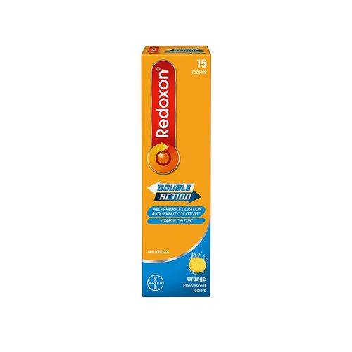 Redoxon, Double Action Vitamin C and Zinc Orange Effervescent, 15 Tablets