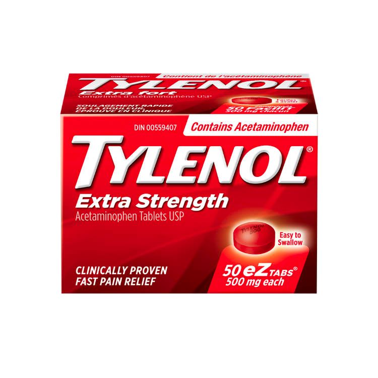 美国Tylenol加强版泰诺 对乙酰氨基酚 500mg 50粒小粒装 退烧止痛