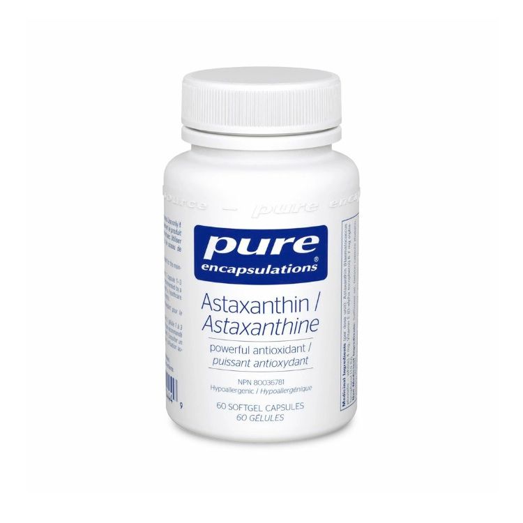 美国Pure Encapsulations酯化虾青素胶囊 4毫克/60粒 为皮肤提供抗氧化保护