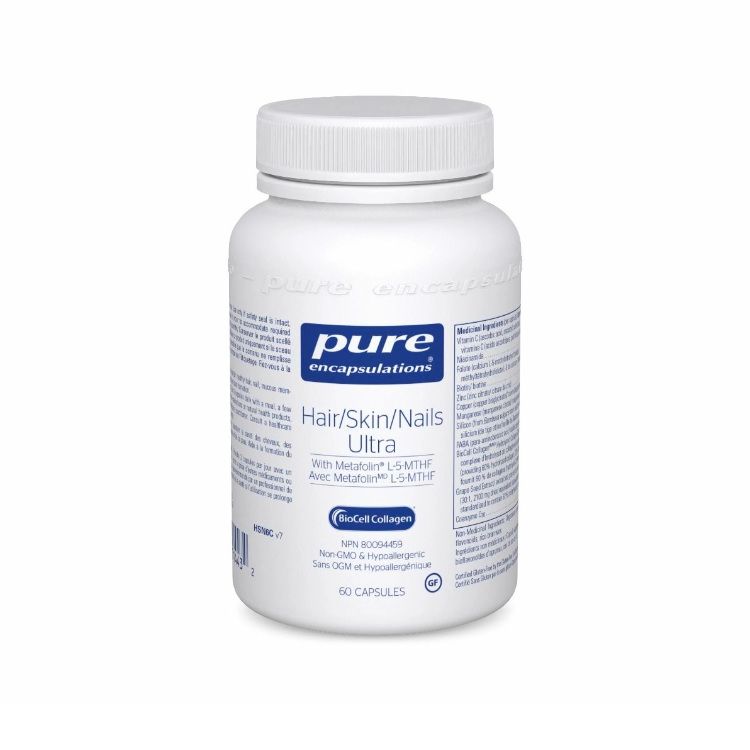 美国Pure Encapsulations发肤甲强化胶囊 60粒 含BioCell专利型胶原蛋白复合物