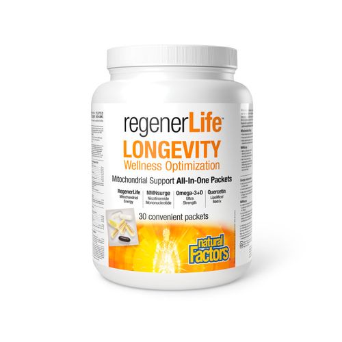 Natural Factors, regenerLife, Longevity Wellness Optimization, 30 Packs
