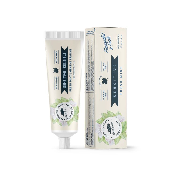 加拿大Green Beaver天然无氟牙膏 75毫升 敏感牙齿专用 可生物降解的100%环保牙膏 - Green Beaver | 加拿大生活加