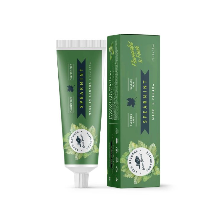 Green Beaver, Natural Toothpaste, Fluoride Free, Spearmint, 75 ml - Green Beaver | Lifeplus Natural Health