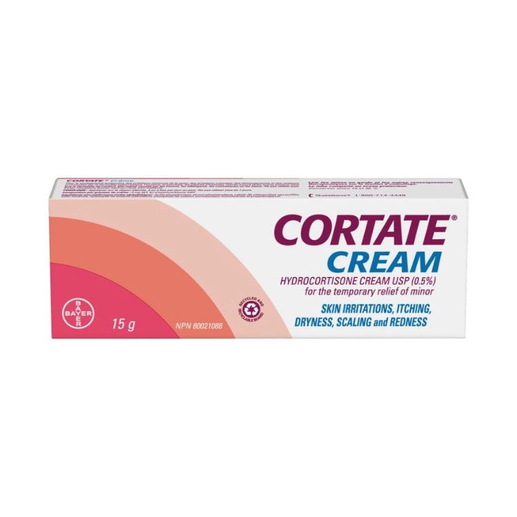 Cortate Cream, Hydrocortisone cream USP 0.5%, 15g