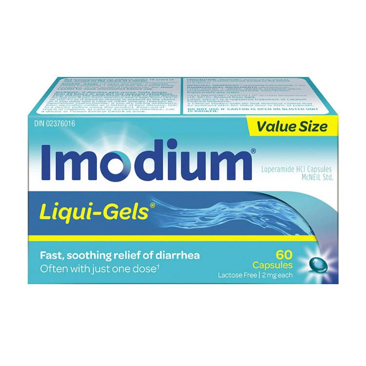 加拿大Imodium盐酸洛哌丁胺止泻液体胶囊 60粒 小颗粒易吞服 快速缓解腹泻症状