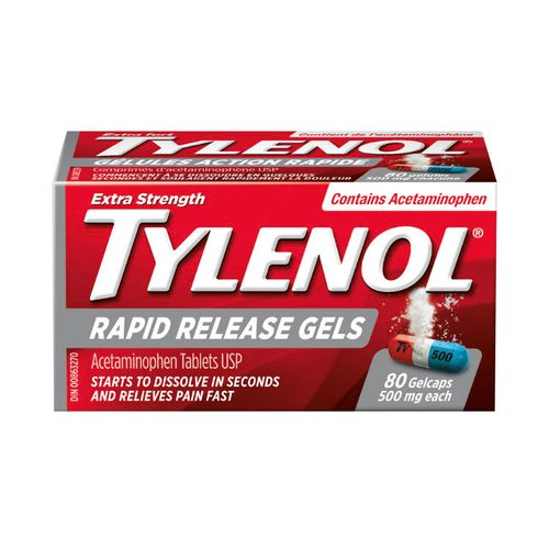 [EXP 04/24] Tylenol, Extra Strength, Rapid Release, 500mg, 80 Gelcaps