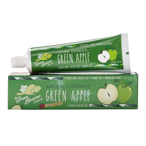 加拿大Green Beaver天然无氟牙膏 苹果味 可生物降解的100%环保牙膏