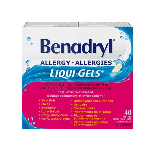 Benadryl, Allergy Liqui-Gels, 25mg, 40 Capsules