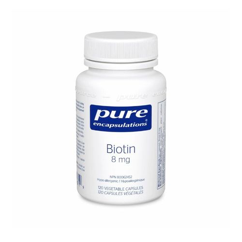 美国Pure Encapsulations生物素胶囊 8毫克/120粒 改善头发皮肤指甲状态