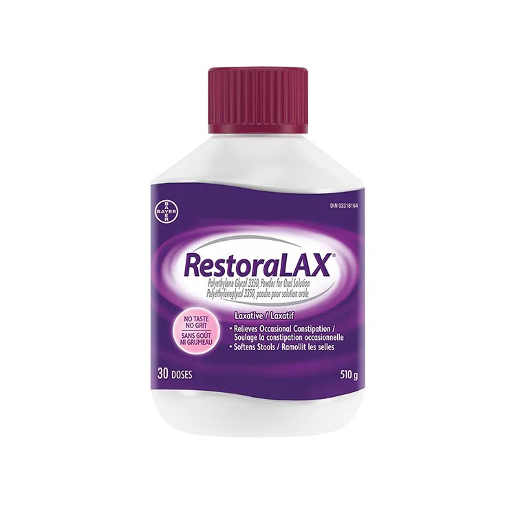 美国RestoraLAX粉状泻药 510克 30天量 聚乙二醇3350 快速缓解便秘 软便剂