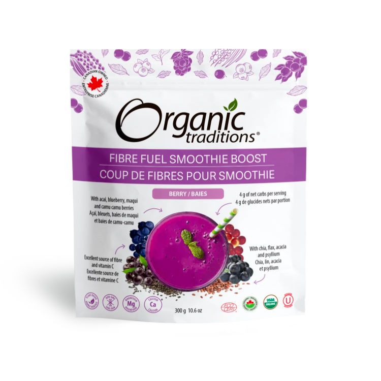 Organic Traditions, Fibre Fuel Smoothie Boost, Berry, 300g
