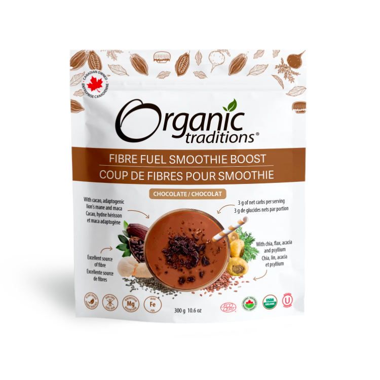 Organic Traditions, Fibre Fuel Smoothie Boost, Chocolate, 300g