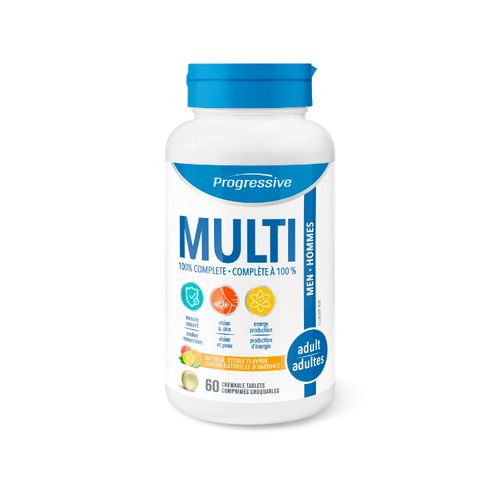 Progressive, Adult Multi Vitamin, For Men, 60 Chewable Tablets