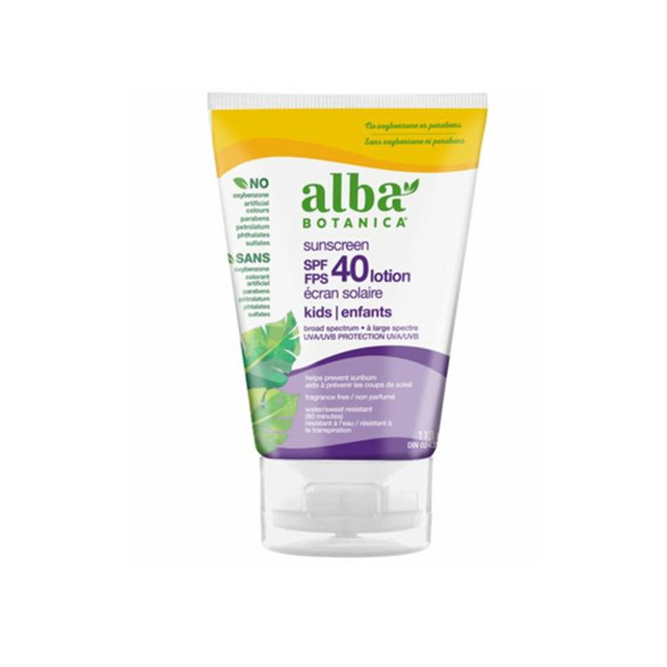 美国Alba Botanica儿童防晒乳液 SPF40 113毫升 温和滋润 呵护肌肤