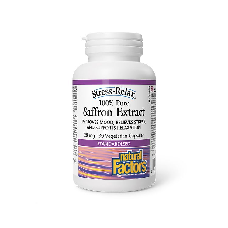 Natural Factors, Stress Relax, Saffron Extract 100%, Pure Standardized, 28mg, 30 Vegetarian Capsules