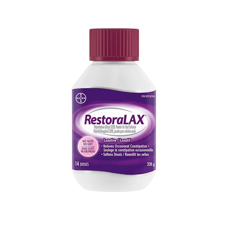 美国RestoraLAX粉状泻药 238克 14天量 聚乙二醇3350 快速缓解便秘 软便剂