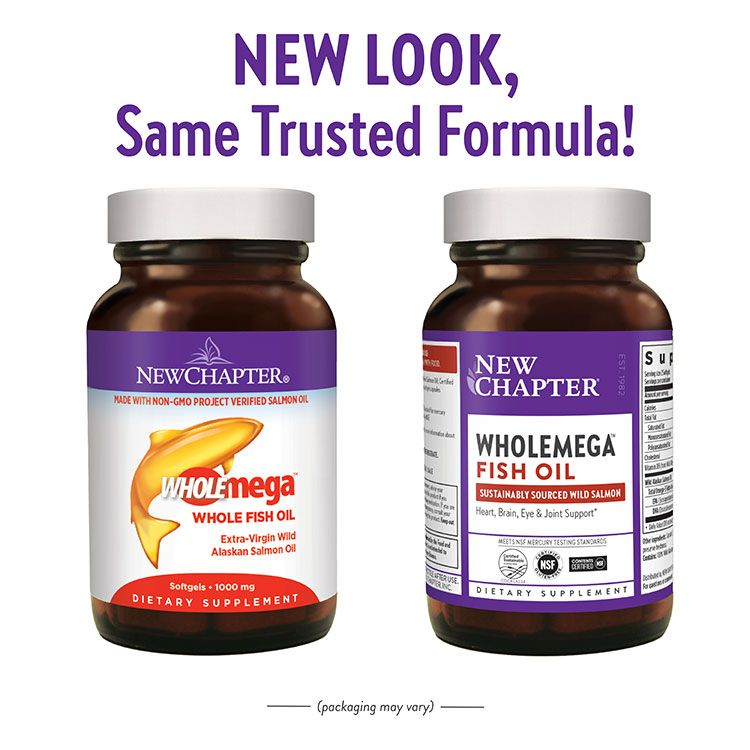 New Chapter, Wholemega, Whole Fish Oil, 1000mg, 120 Capsules - Lifeplus  Natural Health