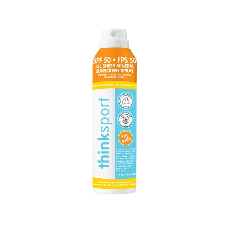 Thinksport, Kids All Sheer Mineral Sunscreen, SPF50, Spray, 177ml