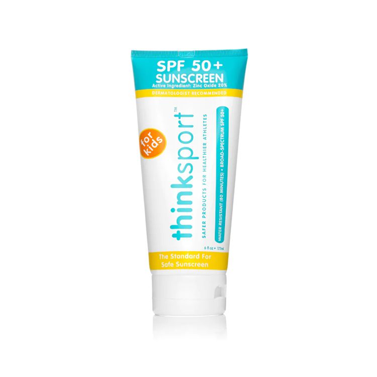 美国Thinksport运动系列儿童SPF50纯矿物无痕防晒霜 177ml 提供广谱UVA/UVB保护 80分钟耐水性