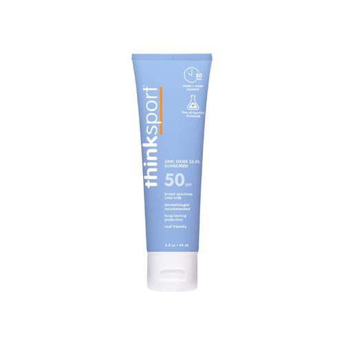 美国Thinksport运动系列SPF50纯矿物无痕防晒霜 89ml 提供广谱UVA/UVB保护 80分钟耐水性