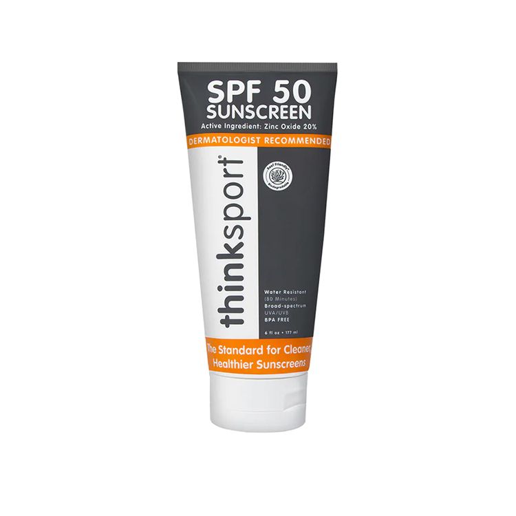 美国Thinksport运动系列SPF50纯矿物无痕防晒霜 177ml 提供广谱UVA/UVB保护 80分钟耐水性