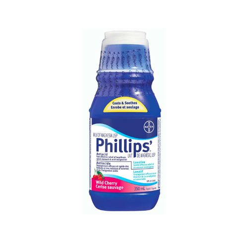 美国Phillips'镁乳泻药 樱桃味/350毫升 缓解偶发性便秘 美国第一镁乳品牌