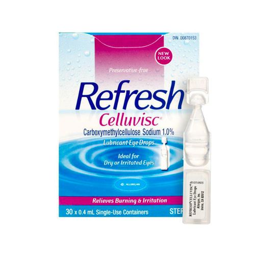 Refresh, Celluvisc, Lubricant Eye Drops, 30x0.4 mL Single-Use Containers