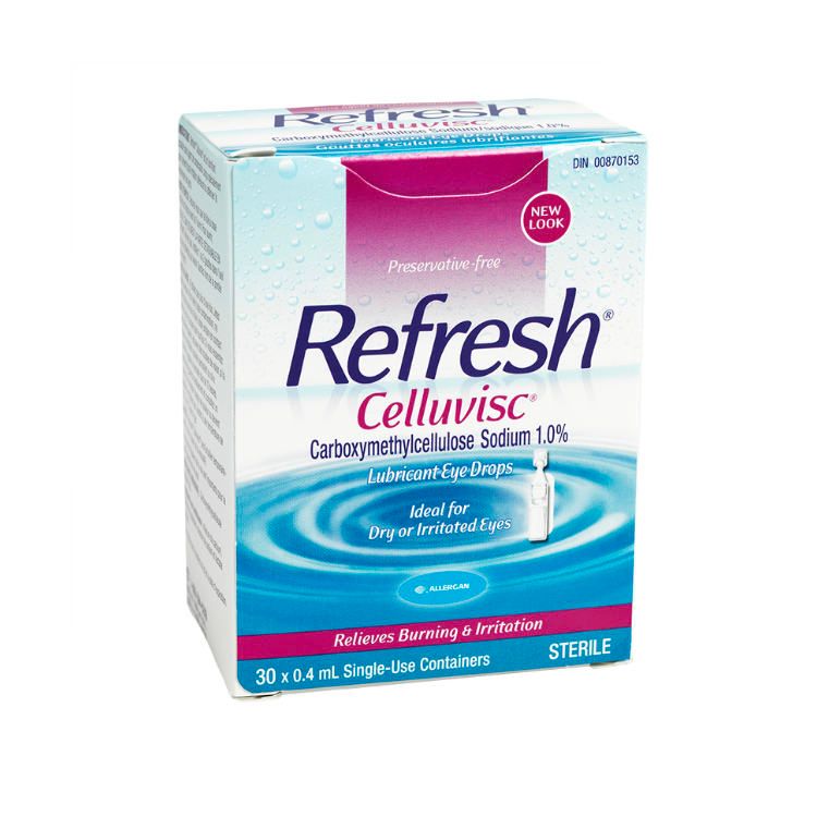 Refresh, Celluvisc, Lubricant Eye Drops, 30x0.4 mL Single-Use Containers