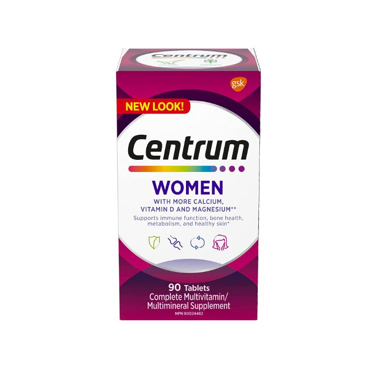 美国Centrum善存复合维生素片 女士款/90片 1瓶3个月量 更多锌和镁 提升免疫 维持视力和肌肉功能